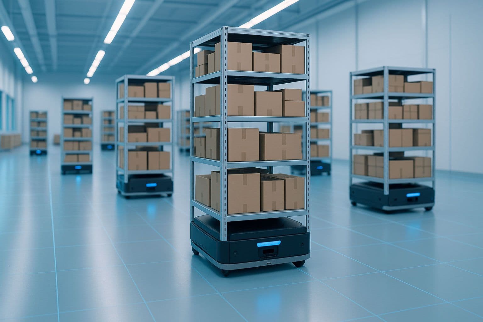 棚搬送AIロボット導入でピッキング生産性を約3倍に向上