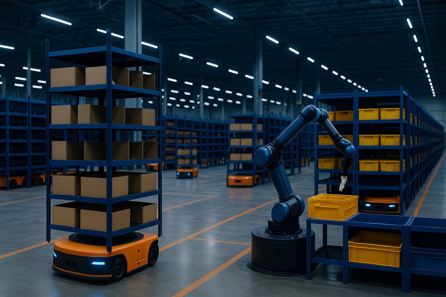 AIロボットシステム導入で在庫処理75%高速化、注文処理25%短縮を実現