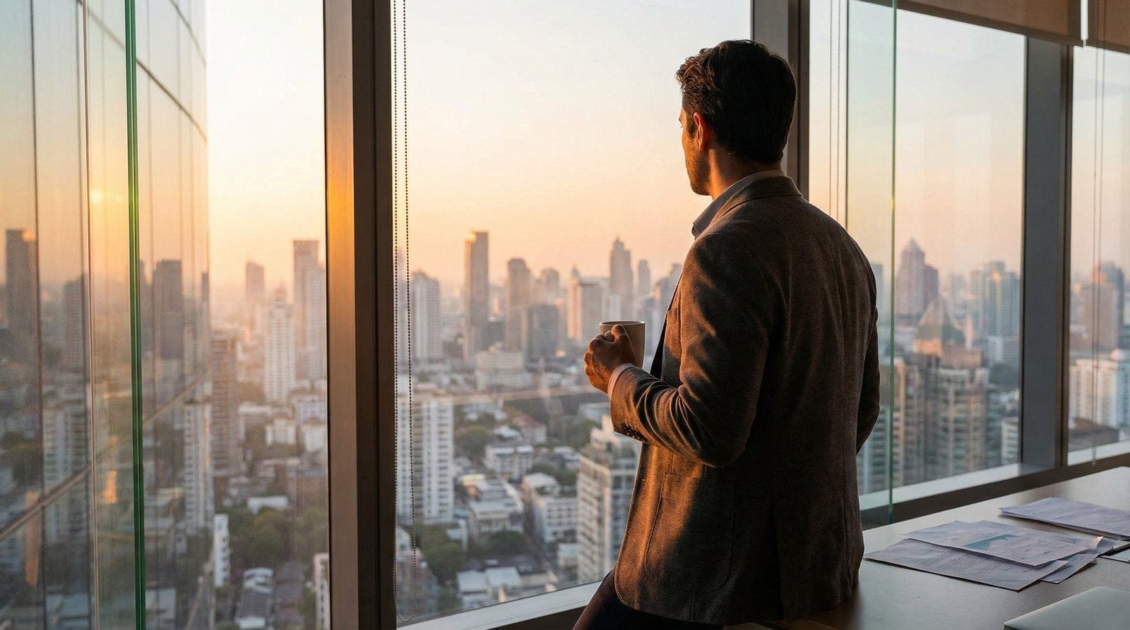 a business leaders looking to the future in the AI era